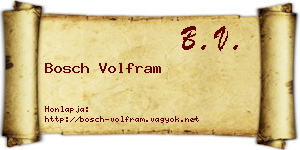 Bosch Volfram névjegykártya